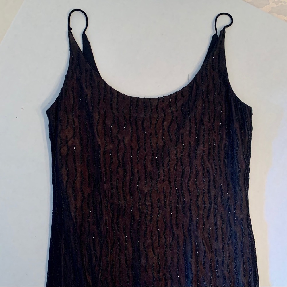 Black Francais beaded cocktail dress